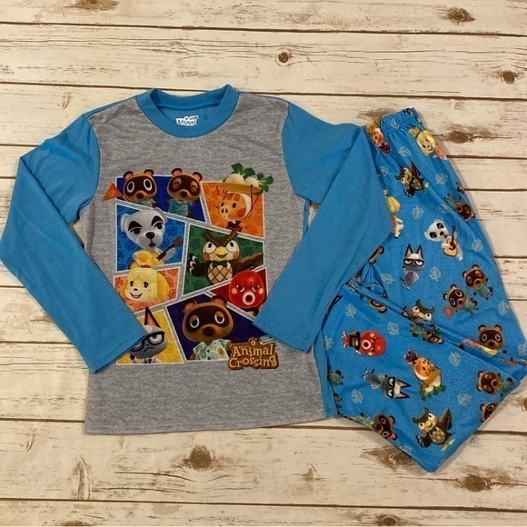 Animal Crossing Boys Youth Pajamas Set Medium - Picture 1 of 12